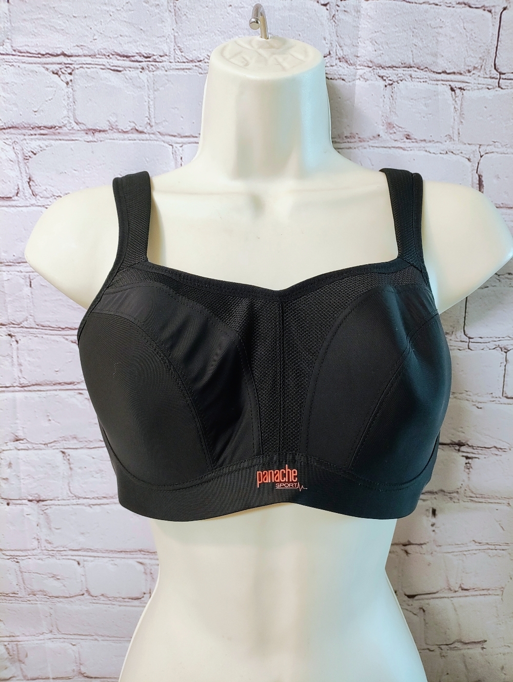 Panache Sport Wire Free Sports Bra  34D Black High Impact